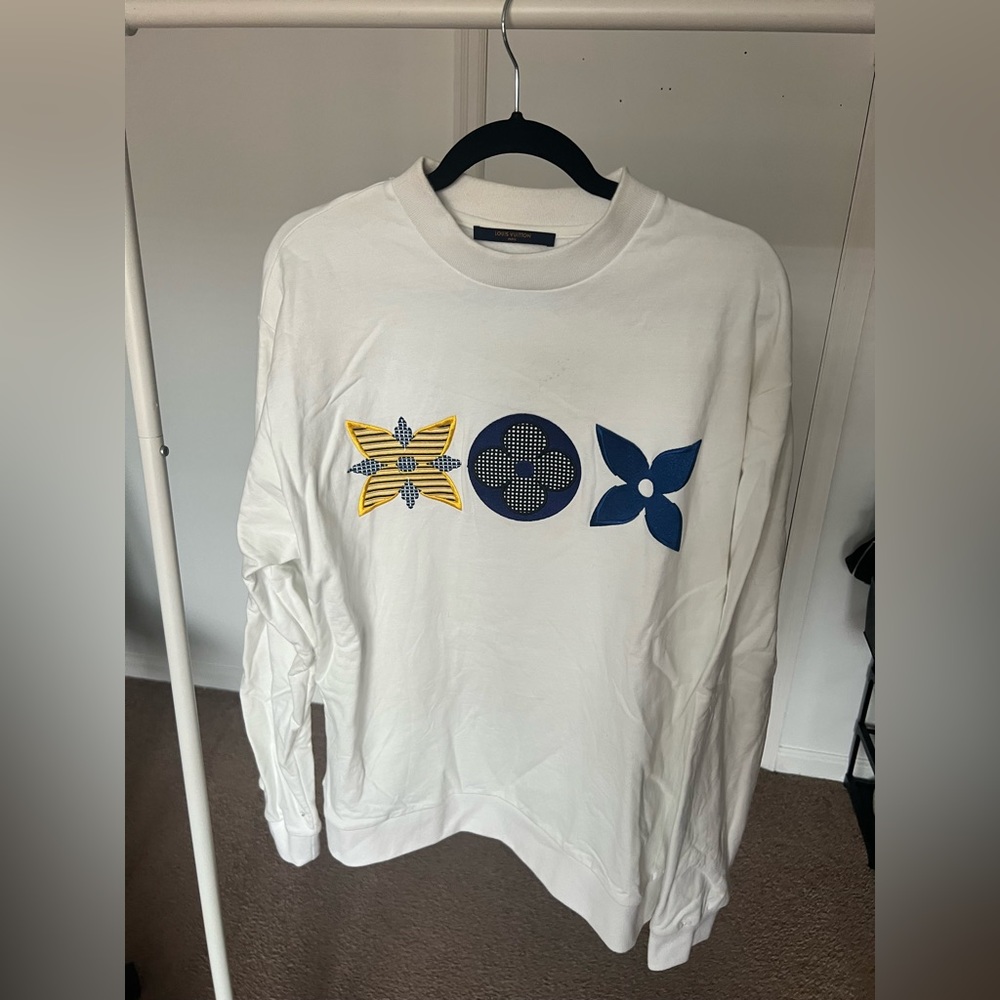 Men’s Louis Vuitton Flower Monogram Embroidered Sweatshirt